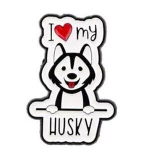 New! I Love My Husky Dog Pin Brooch Puppy
